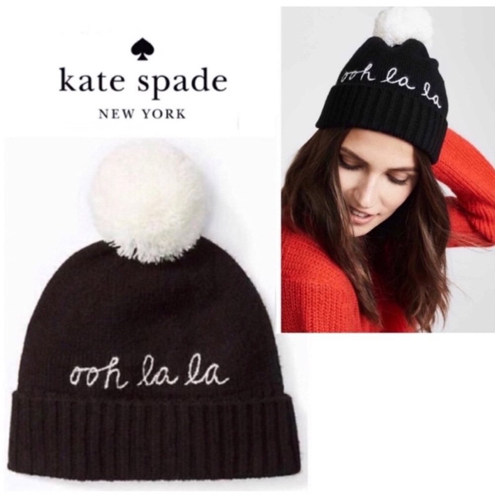 kate spade Wool Blend Beanie
NWOT
“Ooh la la” embroidered